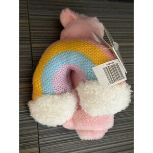 Moon and Stars Rainbow Plush Lovey Pink Blanket 12" Walgreens Exclusive With Tag